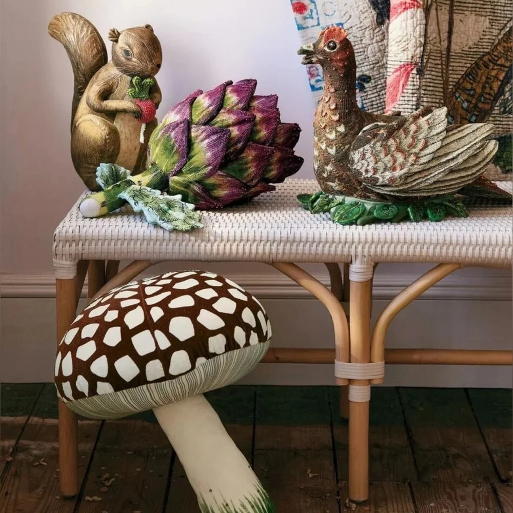 John Derian Company Fall‎ Squirrel Radish Pillow Plush